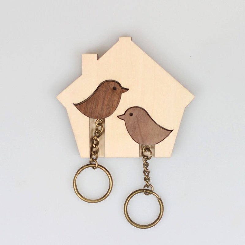 طرح جاکلیدی چوبی طرح پرنده مناسب برای استفاده در دستگاه های cnc چوب و cnc لیزر - laser cut wooden bird key holder