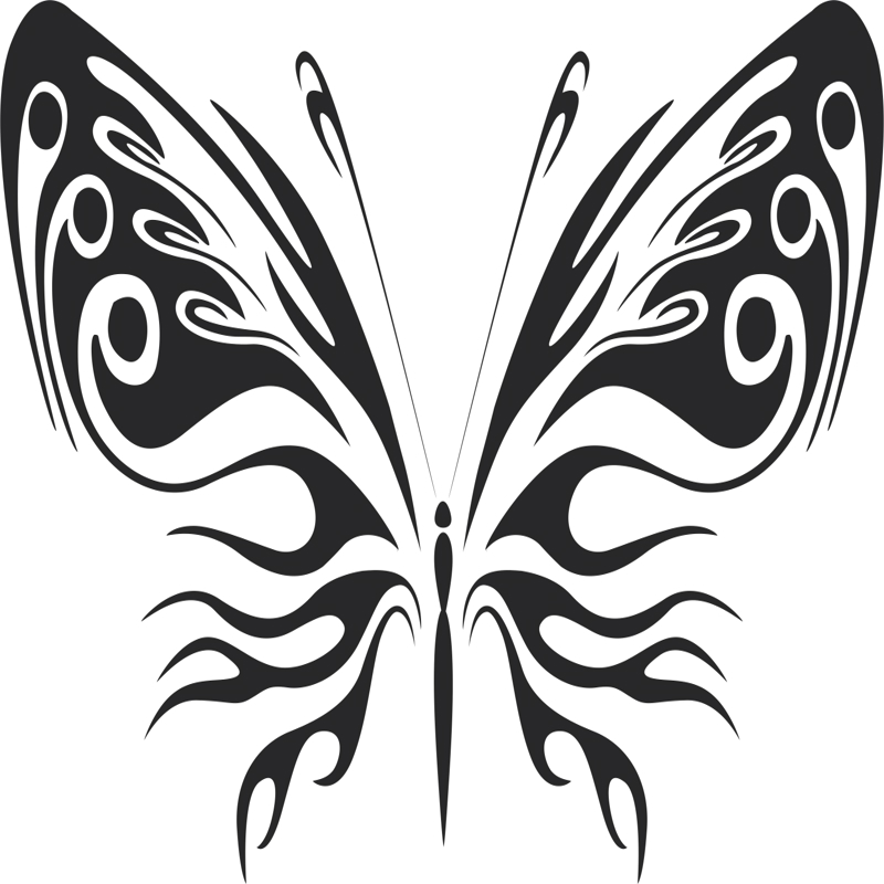 طرح استیکر دیواری سه بعدی پروانه مشکی مناسب برای استفاده در دستگاه های cnc چوب و cnc لیزر - 3d butterfly wall sticker black cdr file