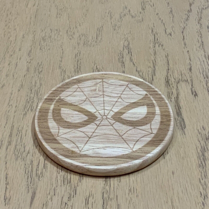 طرح لوگوی مرد عنکبوتی مناسب برای استفاده در دستگاه های cnc چوب و cnc لیزر - laser cut spider man logo coaster dxf file
