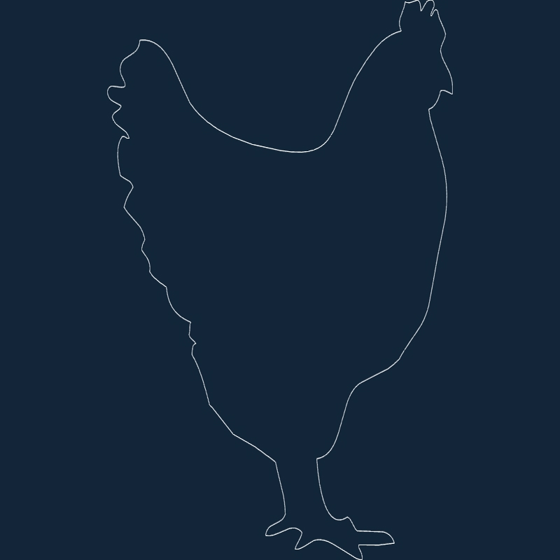 طرح مرغ مناسب برای استفاده در دستگاه های cnc چوب و cnc لیزر - chicken dxf file