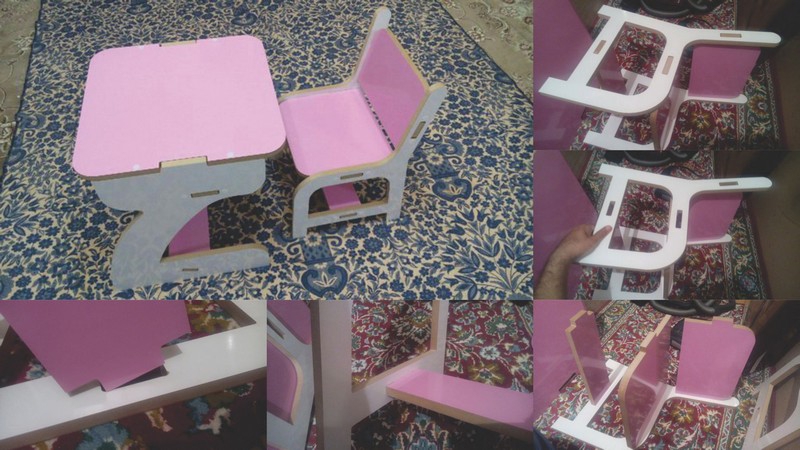 طرح صندلی کلاس درس مدرسه مناسب برای استفاده در دستگاه های cnc چوب و cnc لیزر - laser cutting school classroom desk chair cdr file