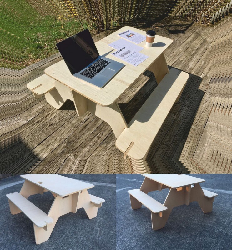 طرح های میز پیک نیک DIY با روتر cnc و مناسب برای استفاده در دستگاه های cnc چوب و cnc لیزر - diy picnic table laser cutting cnc router plans cdr file