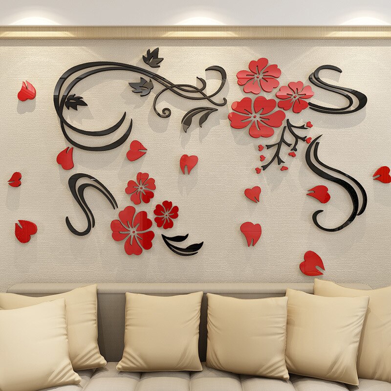 طرح گل رز اکریلیک برای دیوار مناسب برای استفاده در دستگاه های cnc چوب و cnc لیزر - laser cut flower vine acrylic wall decor cdr file