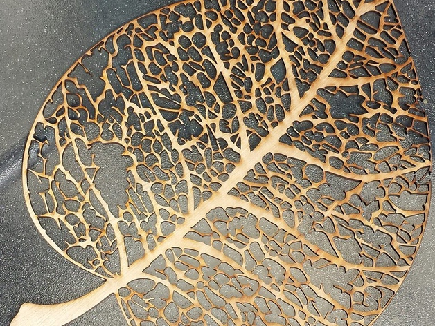 طرح برگ چوبی مناسب برای استفاده در دستگاه های cnc چوب و cnc لیزر - laser cut wooden leaf dxf file