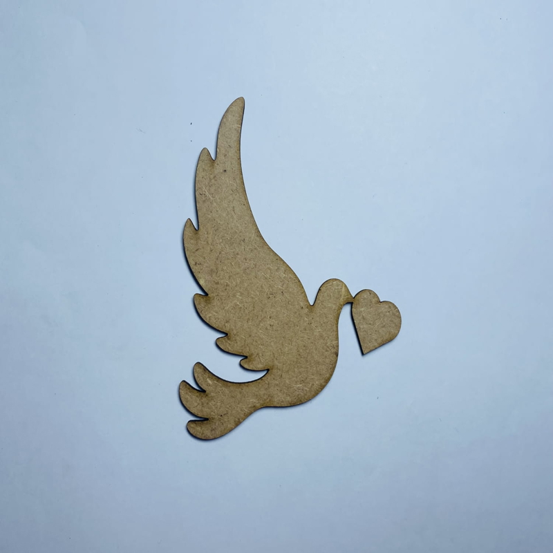 طرح کبوتر با طرح قلب مناسب برای استفاده در دستگاه های cnc چوب و cnc لیزر - laser cut dove with heart cutout cdr file
