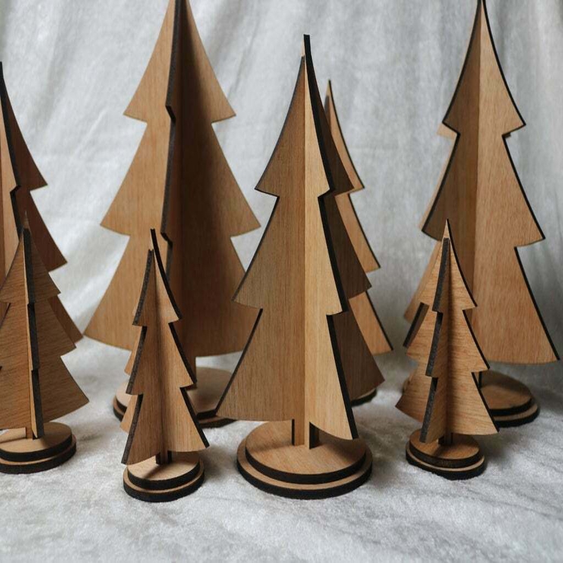 طرح درخت کریسمس با قطر ۵ میلی‌متر مناسب برای استفاده در دستگاه های cnc چوب و cnc لیزر - laser cut christmas trees 5mm dxf file
