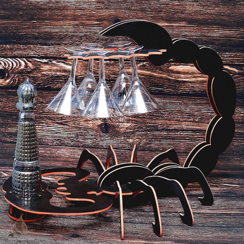 طرح عقرب مینی بار مناسب برای استفاده در دستگاه های cnc چوب و cnc لیزر - laser cut scorpion mini bar dxf file