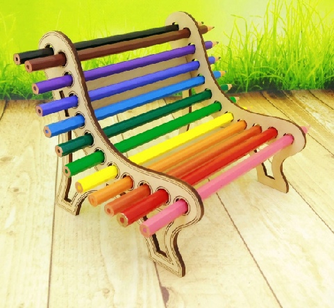 طرح جا مدادی مناسب برای استفاده در دستگاه های cnc چوب و cnc لیزر - laser cut pencil holder cdr file