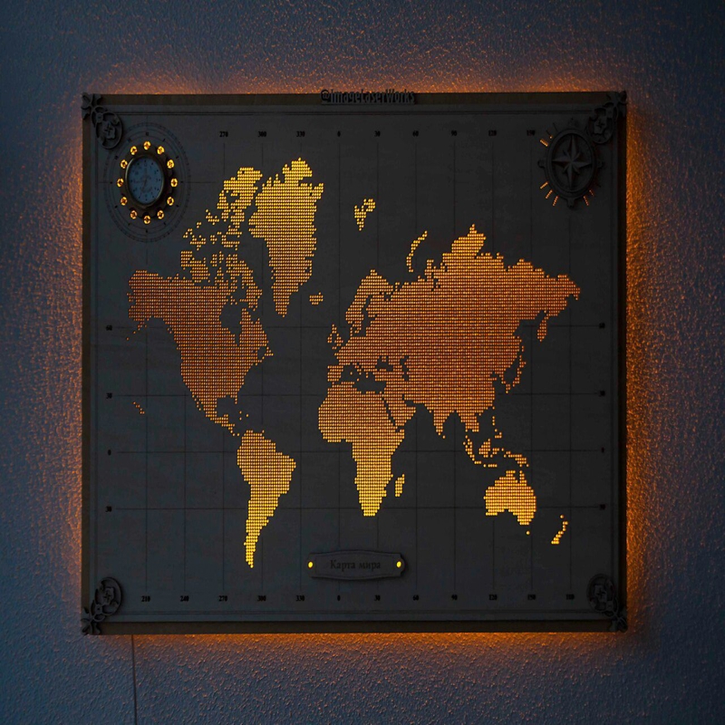 طرح نقشه جهان مناسب برای استفاده در دستگاه های cnc چوب و cnc لیزر - laser cut world map template cdr file