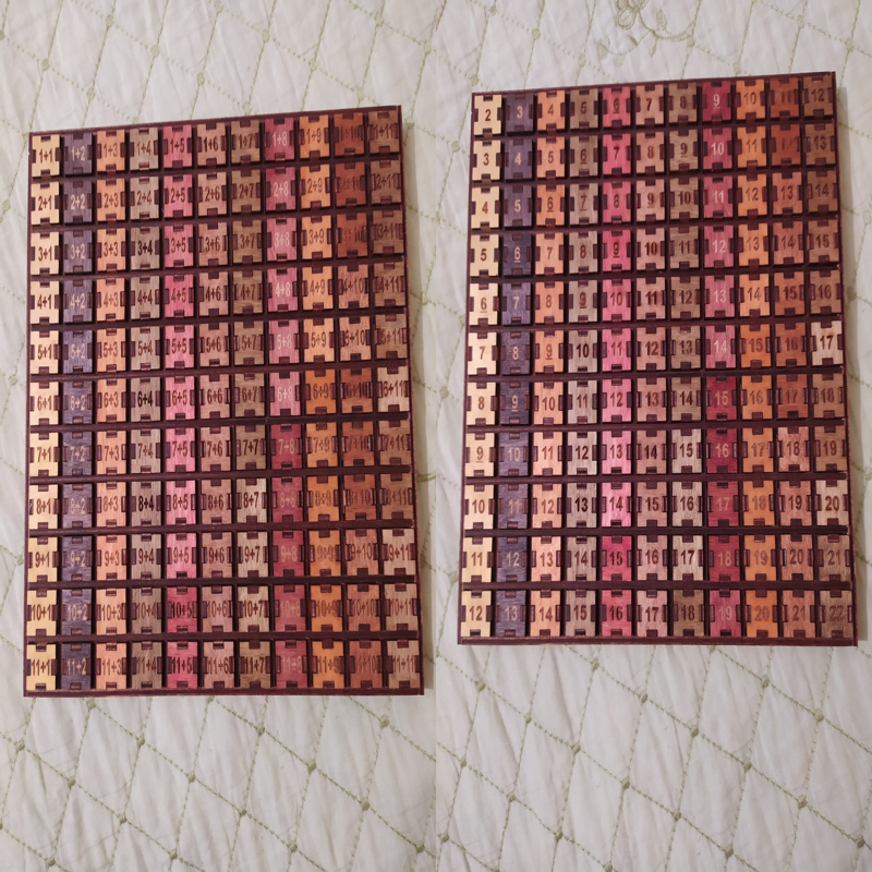 طرح میز جمع چوبی اسباب بازی ریاضی مناسب برای استفاده در دستگاه های cnc چوب و cnc لیزر - laser cut wooden addition table math toys cdr file