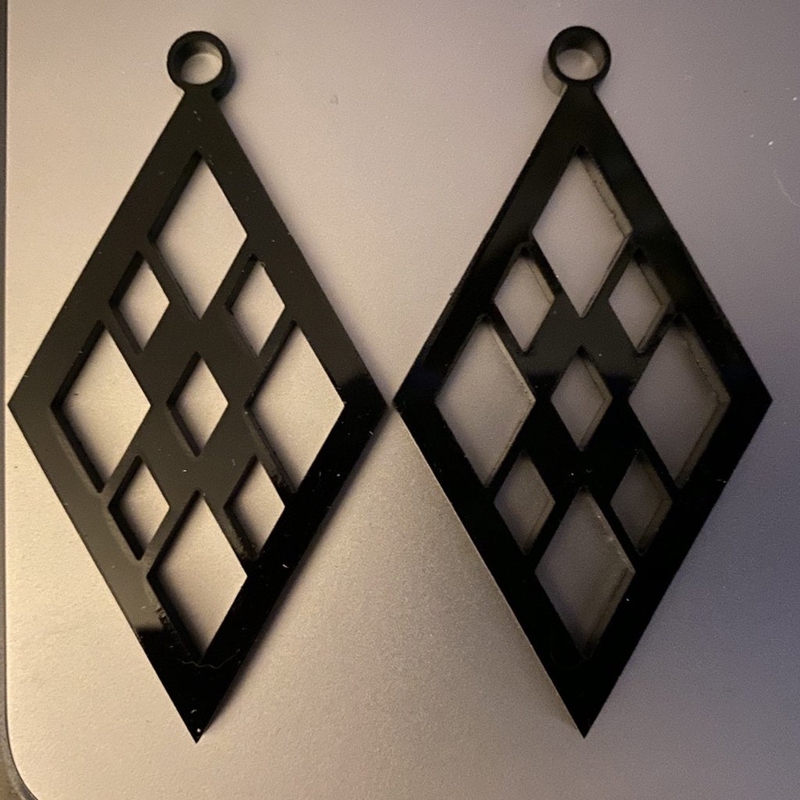 طرح قالب گوشواره الماس اکریلیک مناسب برای استفاده در دستگاه های cnc چوب و cnc لیزر - laser cut acrylic diamond earrings template svg file