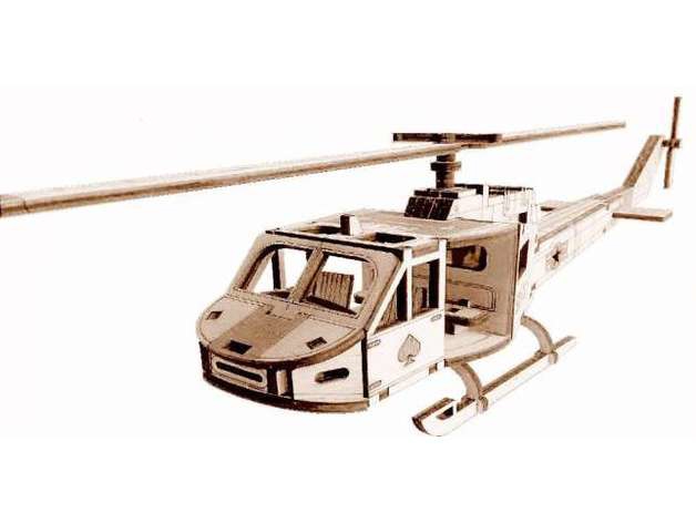 طرح اسباب بازی هلیکوپتر مناسب برای استفاده در دستگاه های cnc چوب و cnc لیزر - laser cut helicopter toy template cdr file