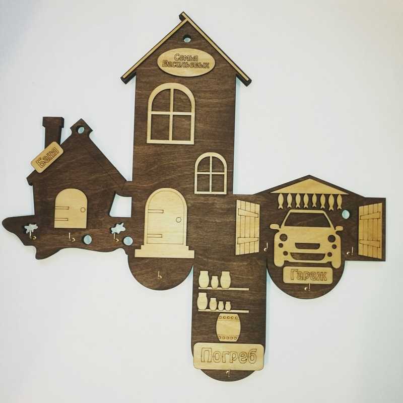 طرح خانه دار مناسب برای استفاده در دستگاه های cnc چوب و cnc لیزر - laser cut housekeeper cdr file