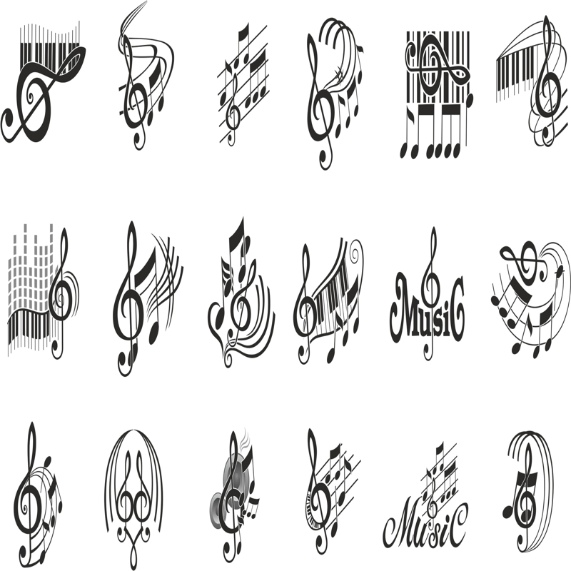 طرح وکتور نت موسیقی مناسب برای استفاده در دستگاه های cnc چوب و cnc لیزر - note music vector cdr file