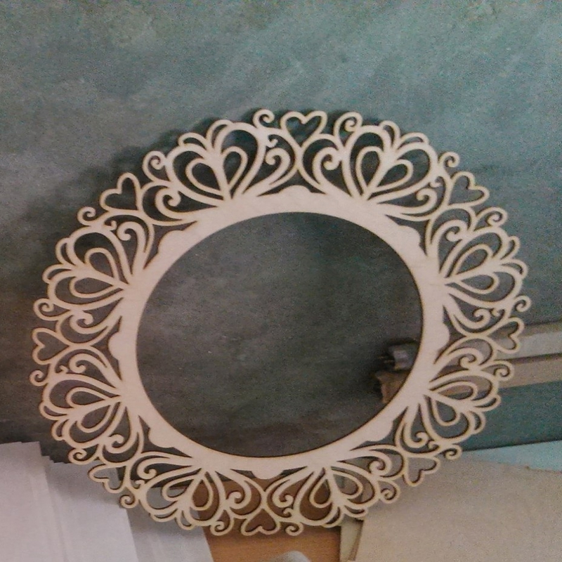 طرح قاب دایره ای مناسب برای استفاده در دستگاه های cnc چوب و cnc لیزر - laser cut round frame decor cdr file