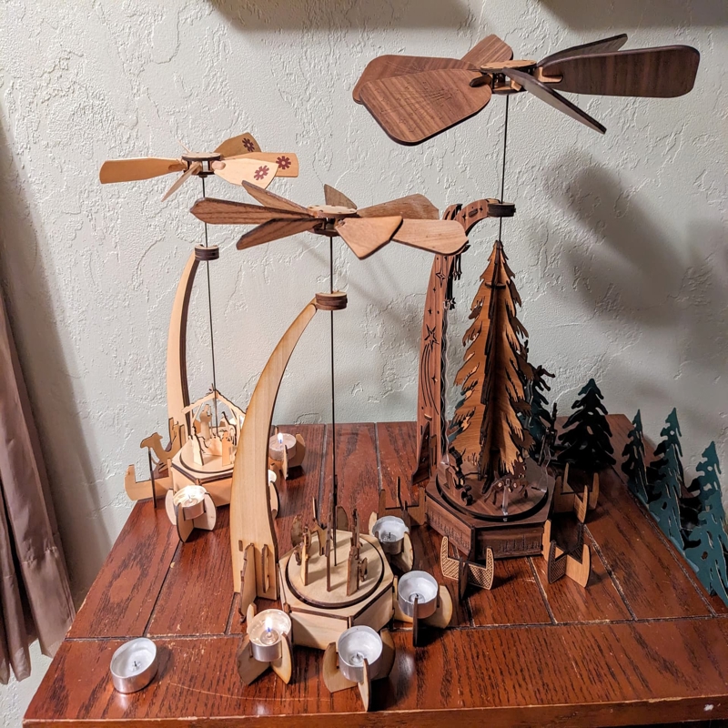 طرح شمع ریسه ای طرح تولد حضرت عیسی مناسب برای استفاده در دستگاه های cnc چوب و cnc لیزر - laser cut candle spinning nativity ornament svg file