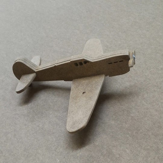 طرح هواپیمای اسباب بازی سه بعدی مناسب برای استفاده در دستگاه های cnc چوب و cnc لیزر - laser cut 3d toy plane dxf file