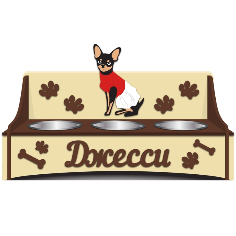 طرح جا لیوانی طرح سگ مناسب برای استفاده در دستگاه های cnc چوب و cnc لیزر - laser cut personalized elevated dog bowl stand cdr file