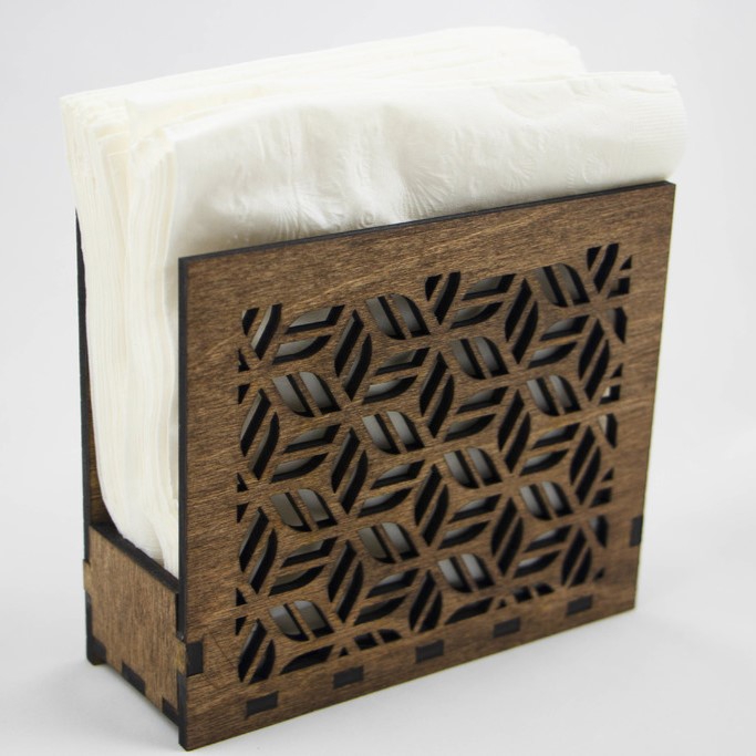طرح جا دستمال سفره مناسب برای استفاده در دستگاه های cnc چوب و cnc لیزر - laser cut napkin holder svg file
