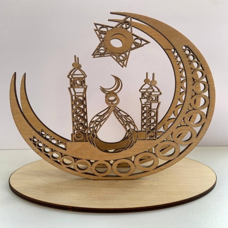 طرح جا دستمال سفره هلالی طرح قلب مناسب برای استفاده در دستگاه های cnc چوب و cnc لیزر - laser cut crescent napkin holder table decor dxf file
