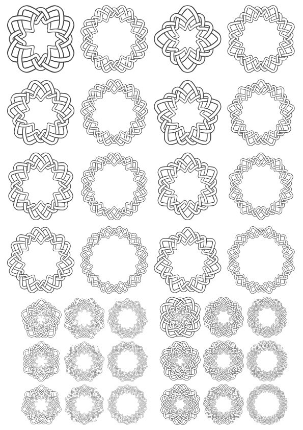 طرح تزئینات هندسی گرد مناسب برای استفاده در دستگاه های cnc چوب و cnc لیزر - round geometric ornaments cdr file