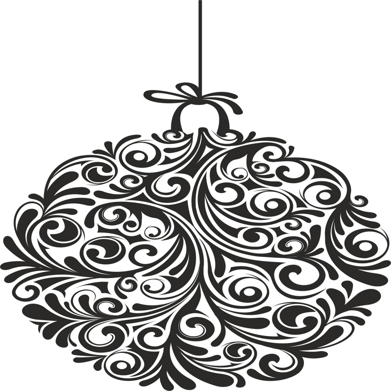 طرح تزیینات توپ کریسمس مناسب برای استفاده در دستگاه های cnc چوب و cnc لیزر - christmas ball ornamental cdr file