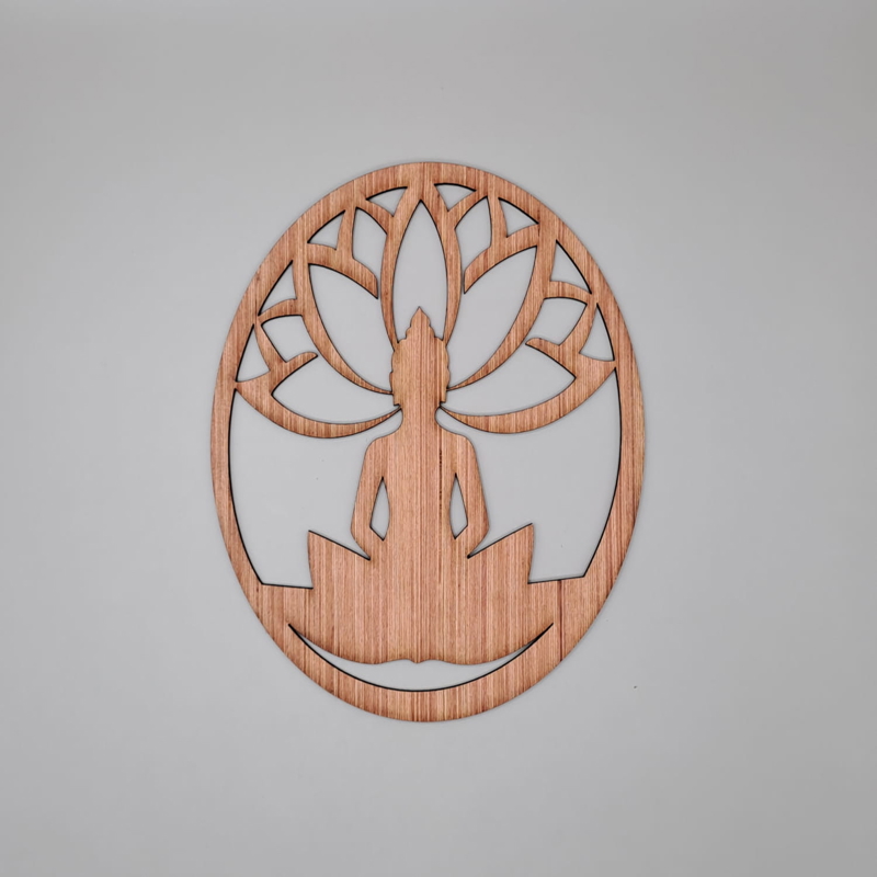 طرح بودا طرح چوب ناتمام مناسب برای استفاده در دستگاه های cnc چوب و cnc لیزر - laser cut buddha shape unfinished wood craft cut out cdr file