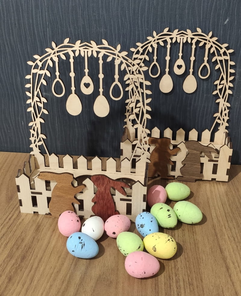 طرح جا تخم مرغ عید پاک مناسب برای استفاده در دستگاه های cnc چوب و cnc لیزر - laser cut decor easter egg stand cdr file