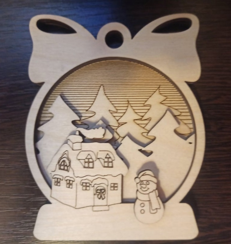 طرح جعبه چوبی کریسمس مناسب برای استفاده در دستگاه های cnc چوب و cnc لیزر - laser cut christmas decoration wooden splicing ornament cdr file