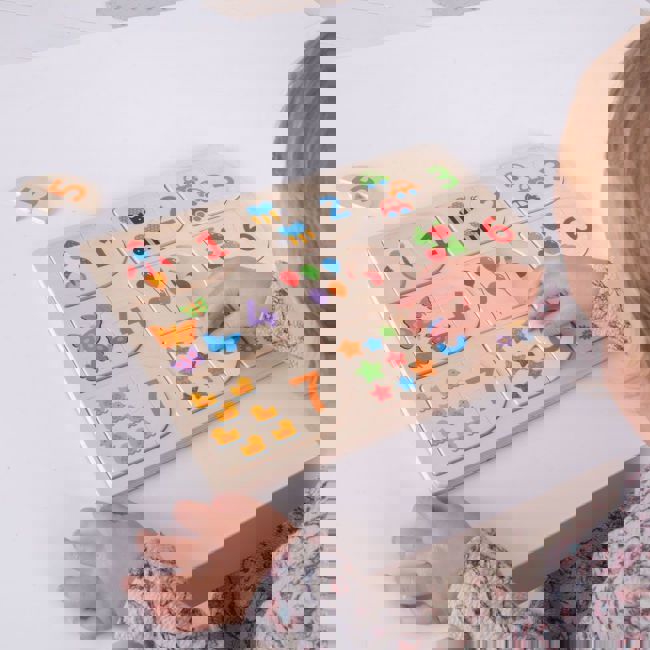 طرح پازل عکس و اعداد منطبق مناسب برای استفاده در دستگاه های cnc چوب و cnc لیزر - laser cut matching picture and number puzzle cdr file