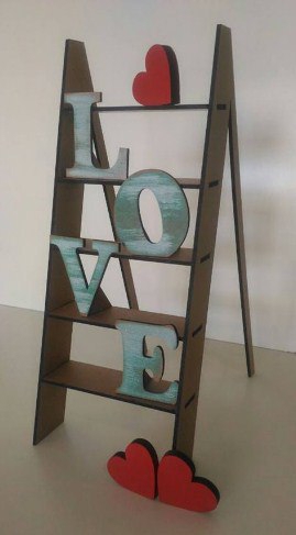طرح نردبان عشق مناسب برای استفاده در دستگاه های cnc چوب و cnc لیزر - love step ladder laser cut cdr file