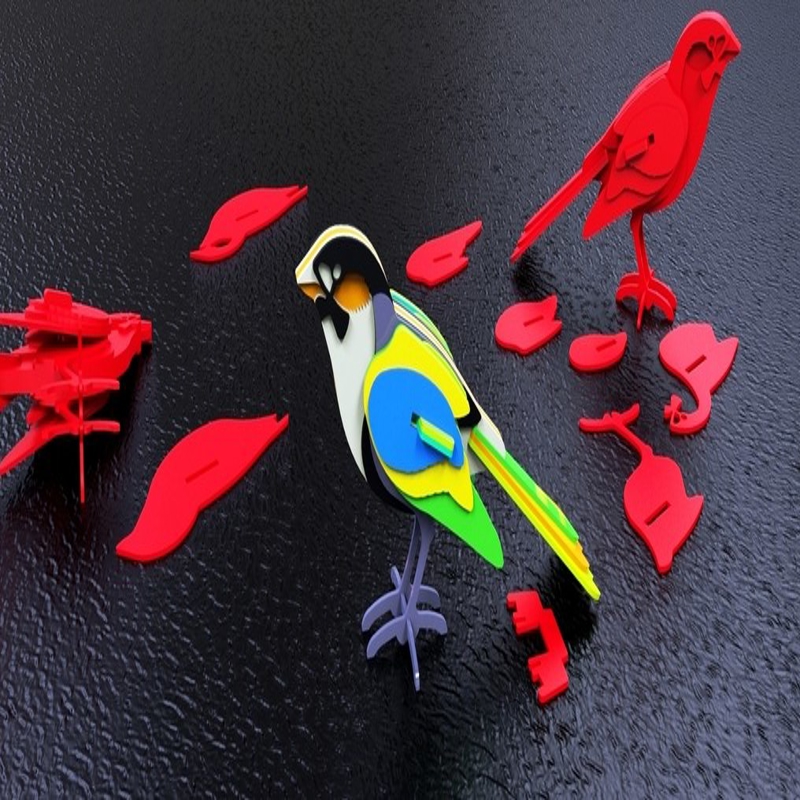 طرح پازل سه بعدی پرنده مناسب برای استفاده در دستگاه های cnc چوب و cnc لیزر - bird 3d puzzle cdr file