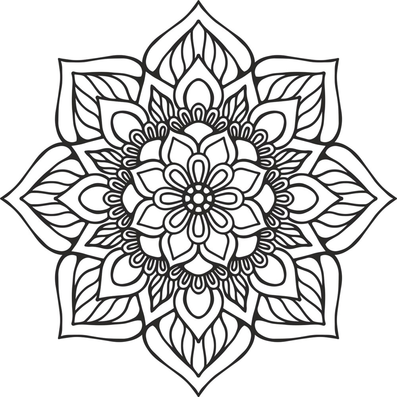طرح وکتور ماندالا (چرخ هستی) هندی مناسب برای استفاده در دستگاه های cnc چوب و cnc لیزر - mandala indian vector cdr file