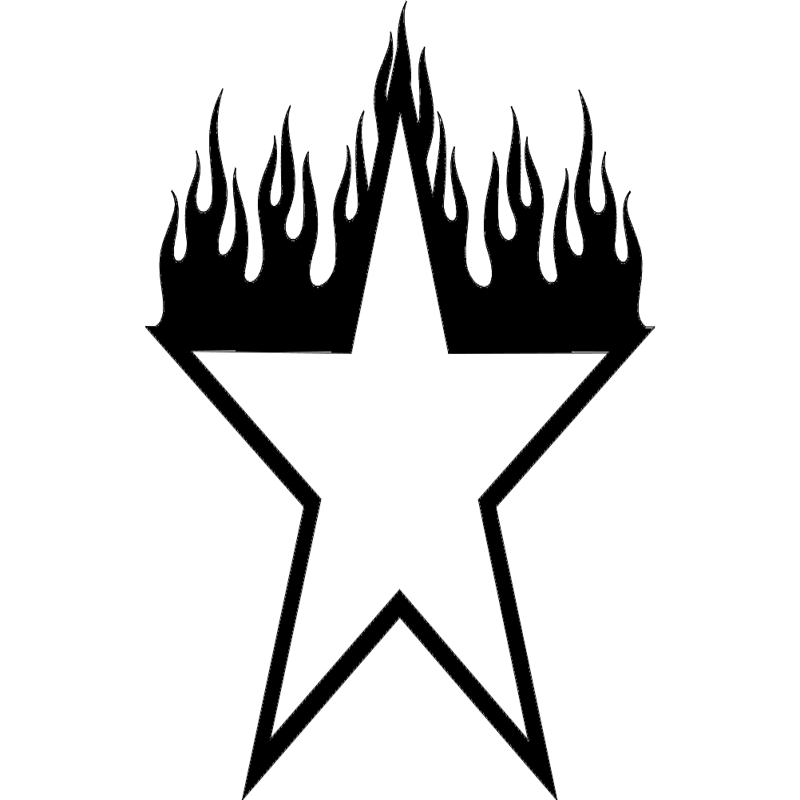 طرح ستاره در حال سوختن مناسب برای استفاده در دستگاه های cnc چوب و cnc لیزر - burning star design dxf file