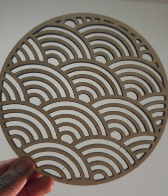 طرح چوبی seigaiha trivets مناسب برای استفاده در دستگاه های cnc چوب و cnc لیزر - laser cut wooden seigaiha trivets svg file