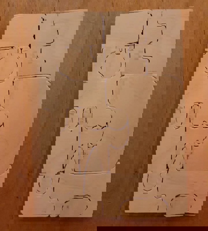 طرح پازل سه بعدی چوبی طرح حیوانات مناسب برای استفاده در دستگاه های cnc چوب و cnc لیزر - laser cut 3d wooden animal puzzle board dxf file