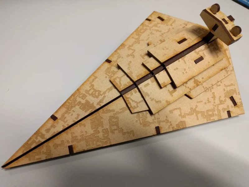 طرح ناوشکن جنگ ستارگان مناسب برای استفاده در دستگاه های cnc چوب و cnc لیزر - laser cut star destroyer star wars svg file