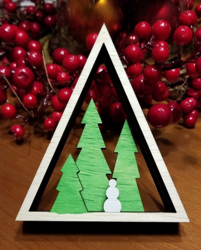 طرح مجسمه درخت کریسمس مناسب برای استفاده در دستگاه های cnc چوب و cnc لیزر - laser cut xmas tree sculpture dxf file
