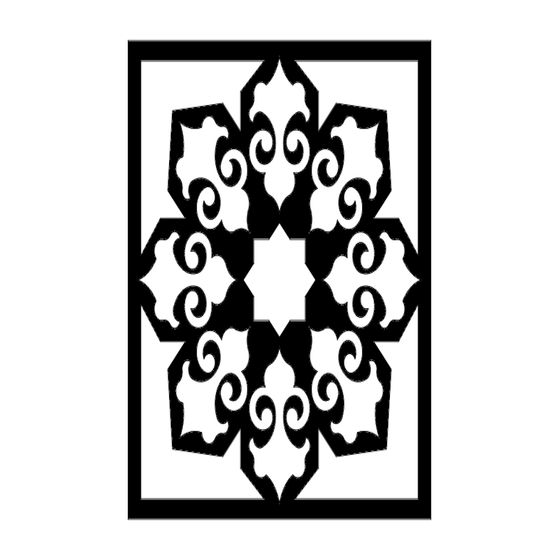 طرح اسلامی شماره ۵ مناسب برای استفاده در دستگاه های cnc چوب و cnc لیزر - islamic pattern 5 dxf file