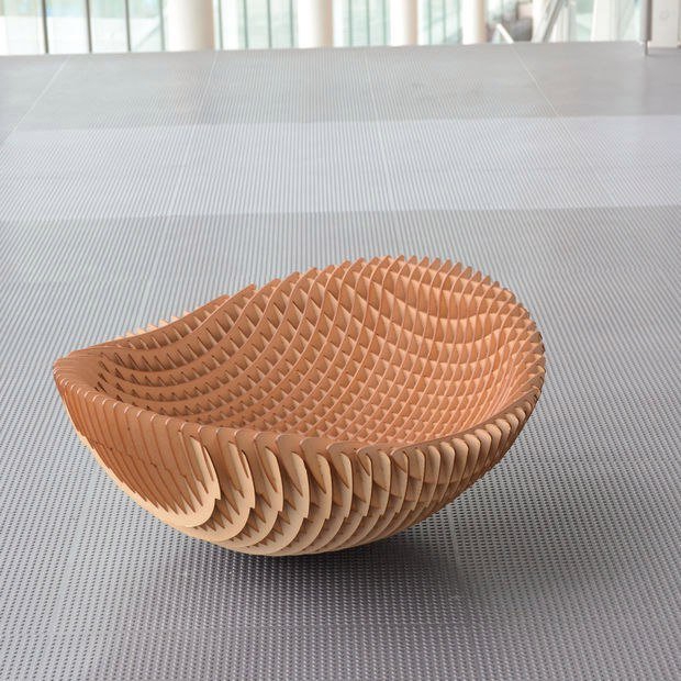 طرح کاسه میوه مناسب برای استفاده در دستگاه های cnc چوب و cnc لیزر - laser cut fruit bowl