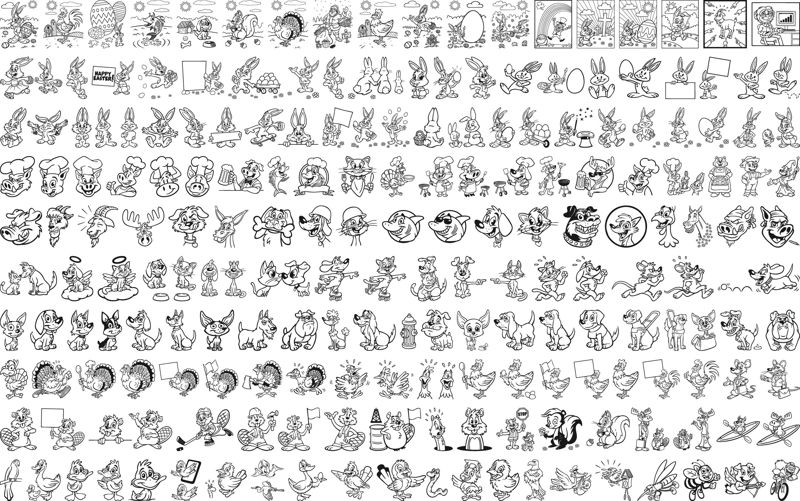 طرح کلی حیوانات وحشی مناسب برای استفاده در دستگاه های cnc چوب و cnc لیزر - outline wild animals cdr file