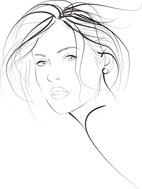 طرح وکتور زن جوان در مد و فشن مناسب برای استفاده در دستگاه های cnc چوب و cnc لیزر - young fashion woman vector cdr file