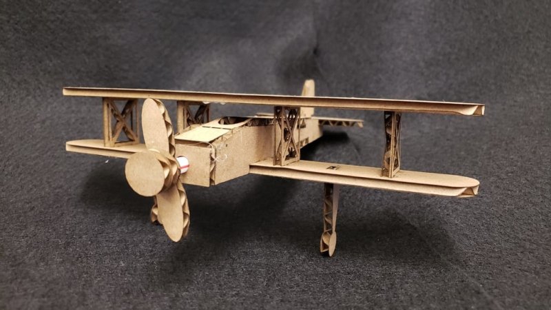 طرح مقوای دو صفحه ای مناسب برای استفاده در دستگاه های cnc چوب و cnc لیزر - laser cut cardboard bi plane