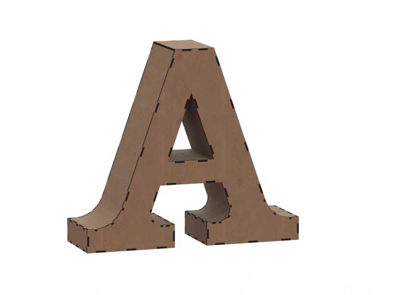 طرح حروف الفبای با ضخامت 3 میلی‌متر مناسب برای استفاده در دستگاه های cnc چوب و cnc لیزر - laser cut alphabet letter a 3mm dxf file