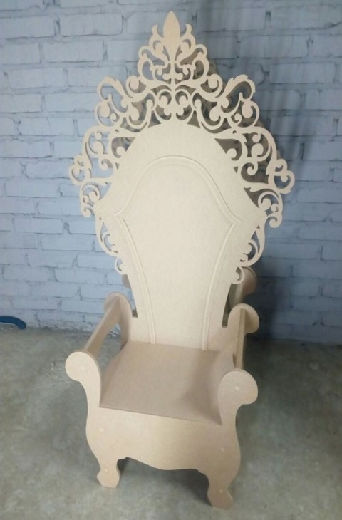 طرح صندلی راحتی چوبی مناسب برای استفاده در دستگاه های cnc چوب و cnc لیزر - laser cut wood throne chair cdr file
