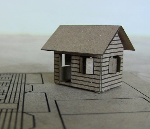 طرح خانه مقوایی مناسب برای استفاده در دستگاه های cnc چوب و cnc لیزر - laser cut cardboard house svg file