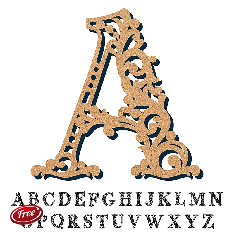 طرح حروف الفبای مونوگرام مناسب برای استفاده در دستگاه های cnc چوب و cnc لیزر - laser cut monogram alphabet letters dxf file