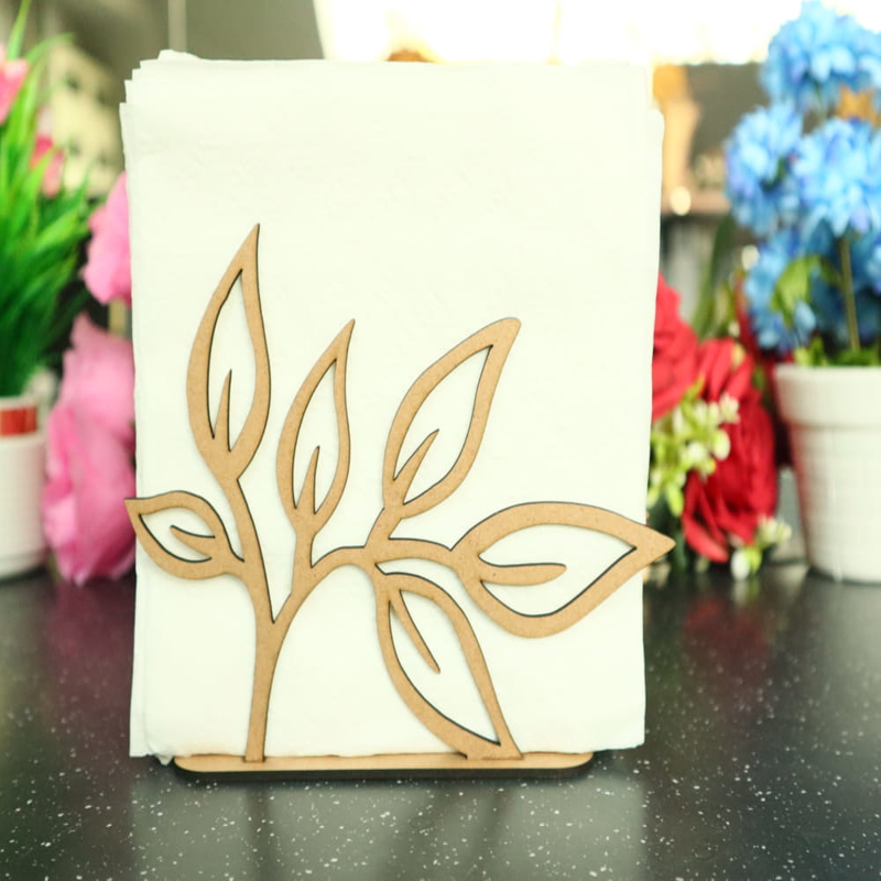 طرح جا دستمال سفره تزئینی گل مناسب برای استفاده در دستگاه های cnc چوب و cnc لیزر - laser cut flower decorative napkin holder cdr file