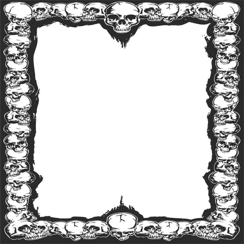طرح قاب آینه با طرح جمجمه مناسب برای استفاده در دستگاه های cnc چوب و cnc لیزر - frame for mirror with skulls dxf file