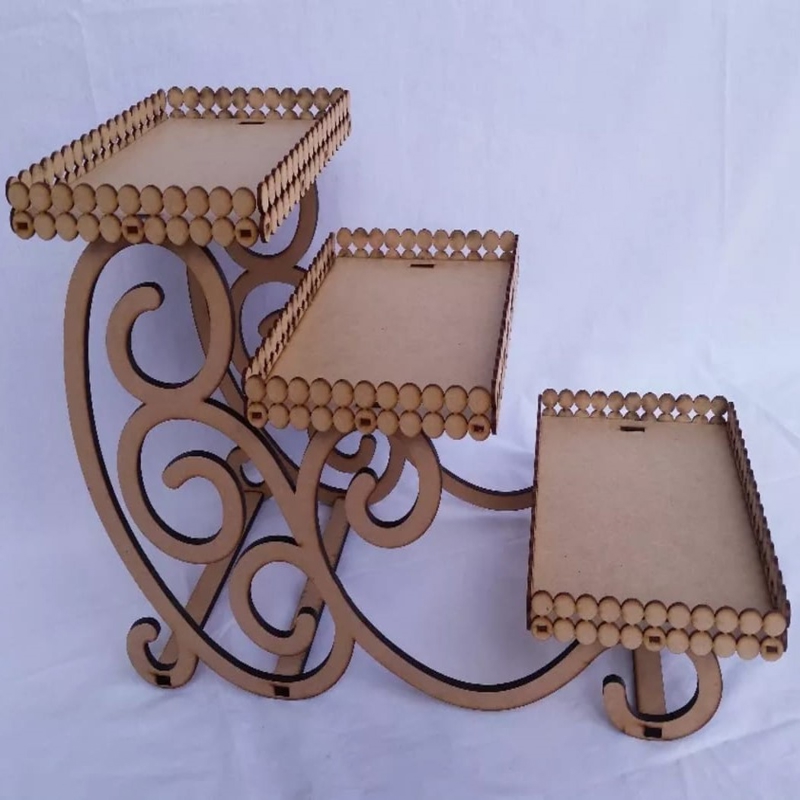 طرح پایه دسر کاپ کیک مناسب برای استفاده در دستگاه های cnc چوب و cnc لیزر - laser cut cupcake dessert stand cdr file